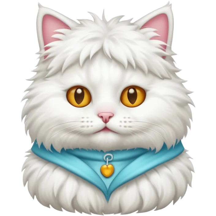 white cat with funny costume emoji