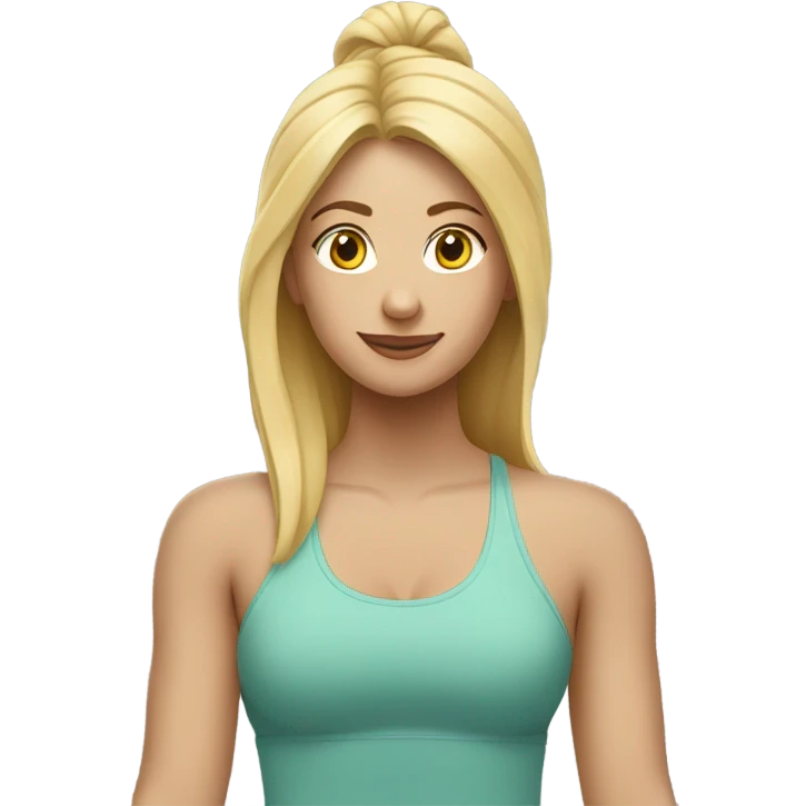 blonde doing yoga emoji