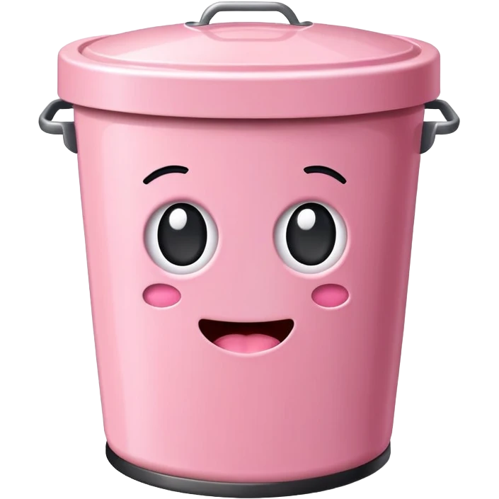 kawaii trash can EMOJI made of SPAM MEAT emoji