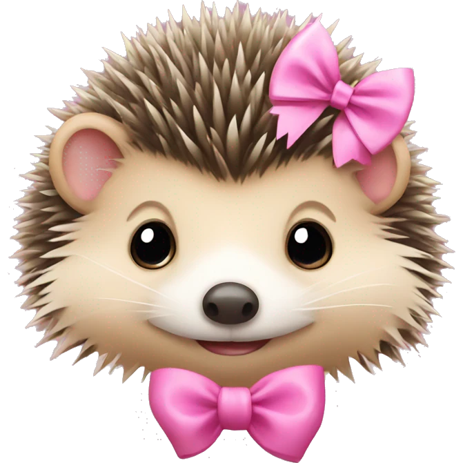 hedgehog with a pink bow emoji