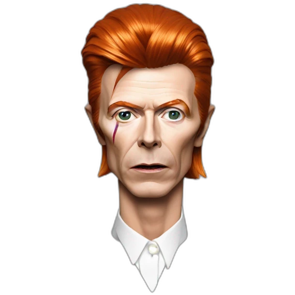 david bowie with makeup lighting and makeup on cheeks emoji