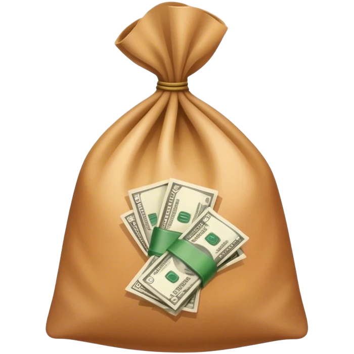 a hand holding a bag of money emoji