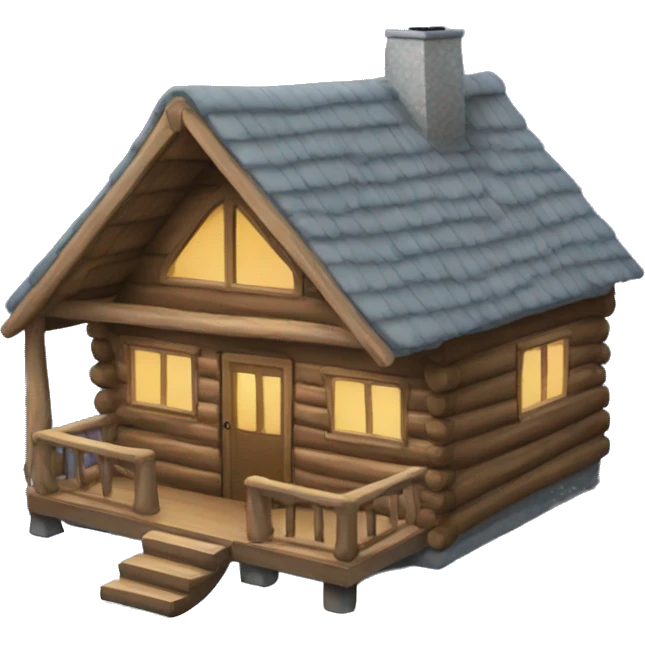 winter cabin emoji
