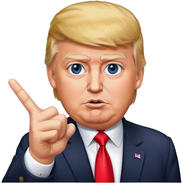 Donald  Trump shows hand  victory hyperrealistic emoji