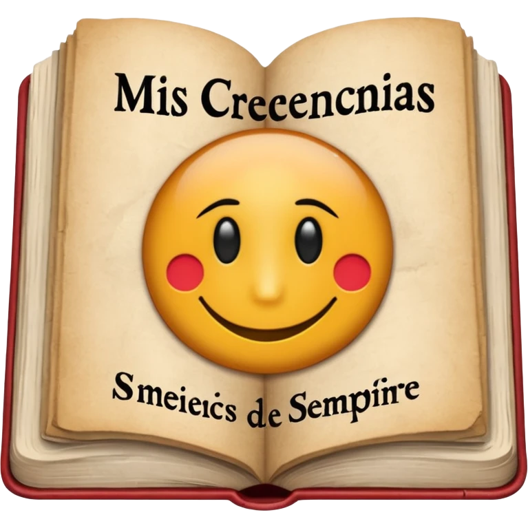a book with the name "mis creenciasde siempre" emoji