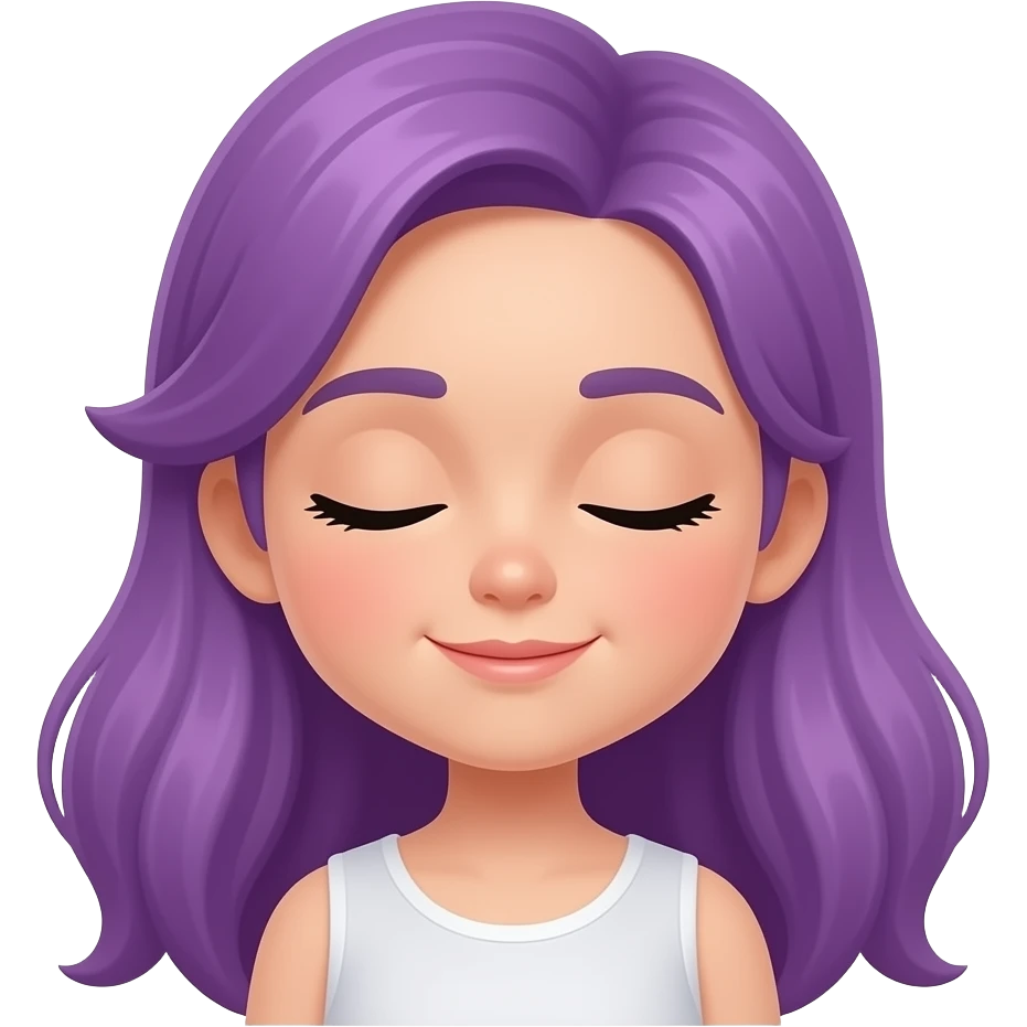 GIRL WITH LONG PURPLE HAIR IS SLEEPING emoji