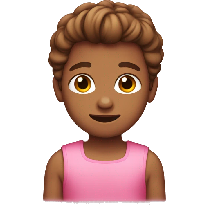 Brown headed boy with a pink dress emoji