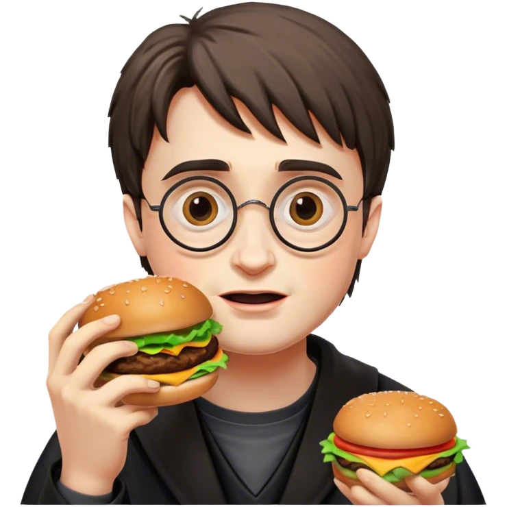 Harry Potter eating a burger emoji