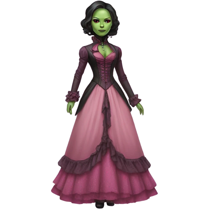 gamora in Victorian dress elegant pink  full body  emoji