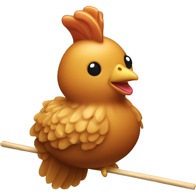 A caramel hen on a stick  emoji