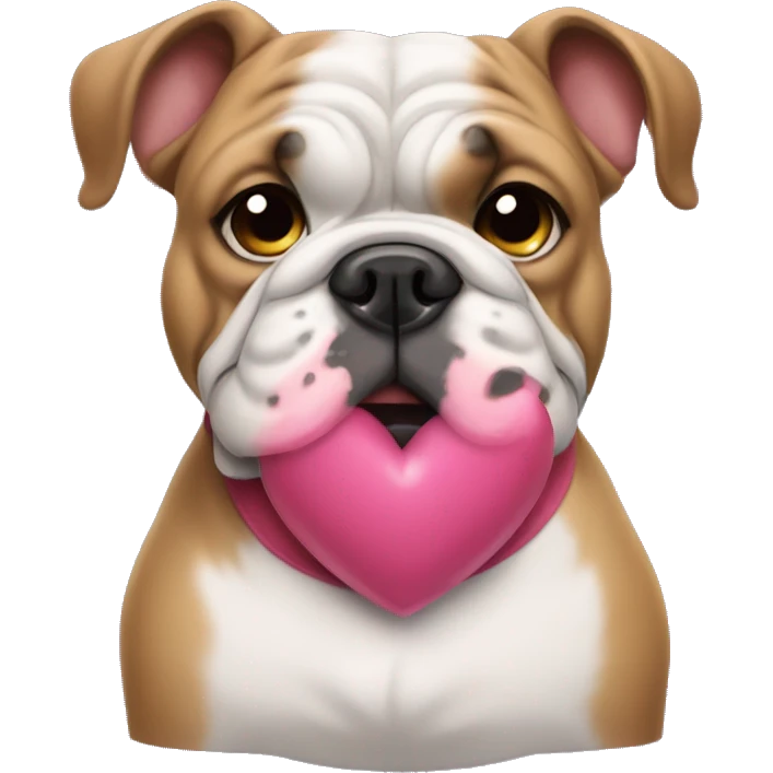A bulldog francês with hearts  emoji