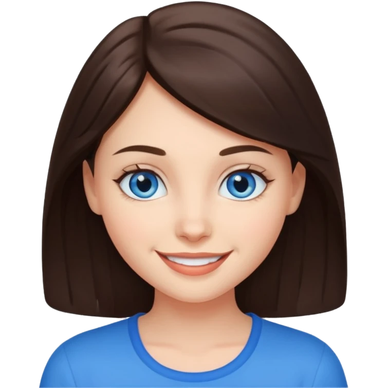 A bruenett Girl with blue eyes emoji