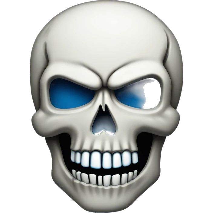 the skull of the punisher colored in blue  emoji