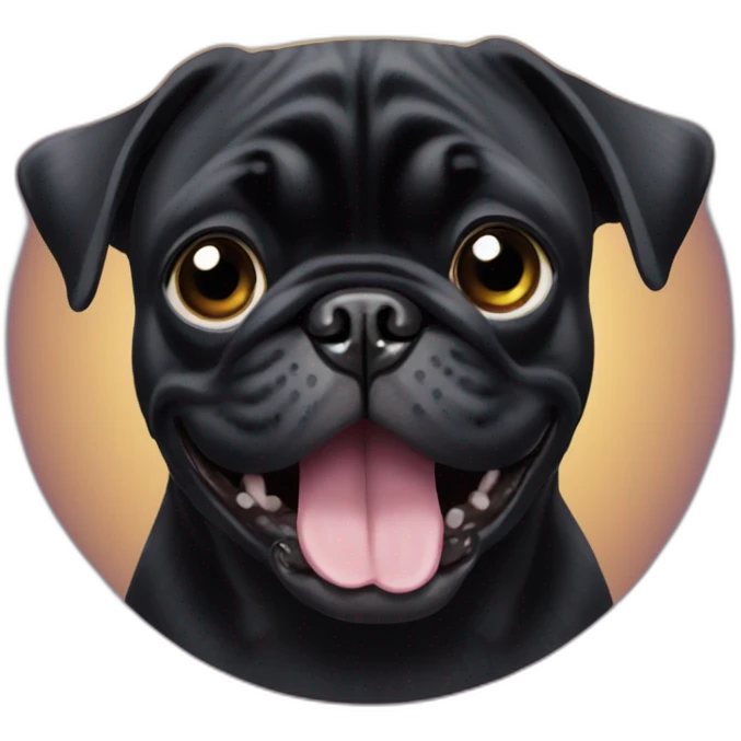 black pug named michel partying emoji