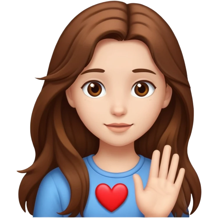 girl with brown long hair fair skin sends heart emoji