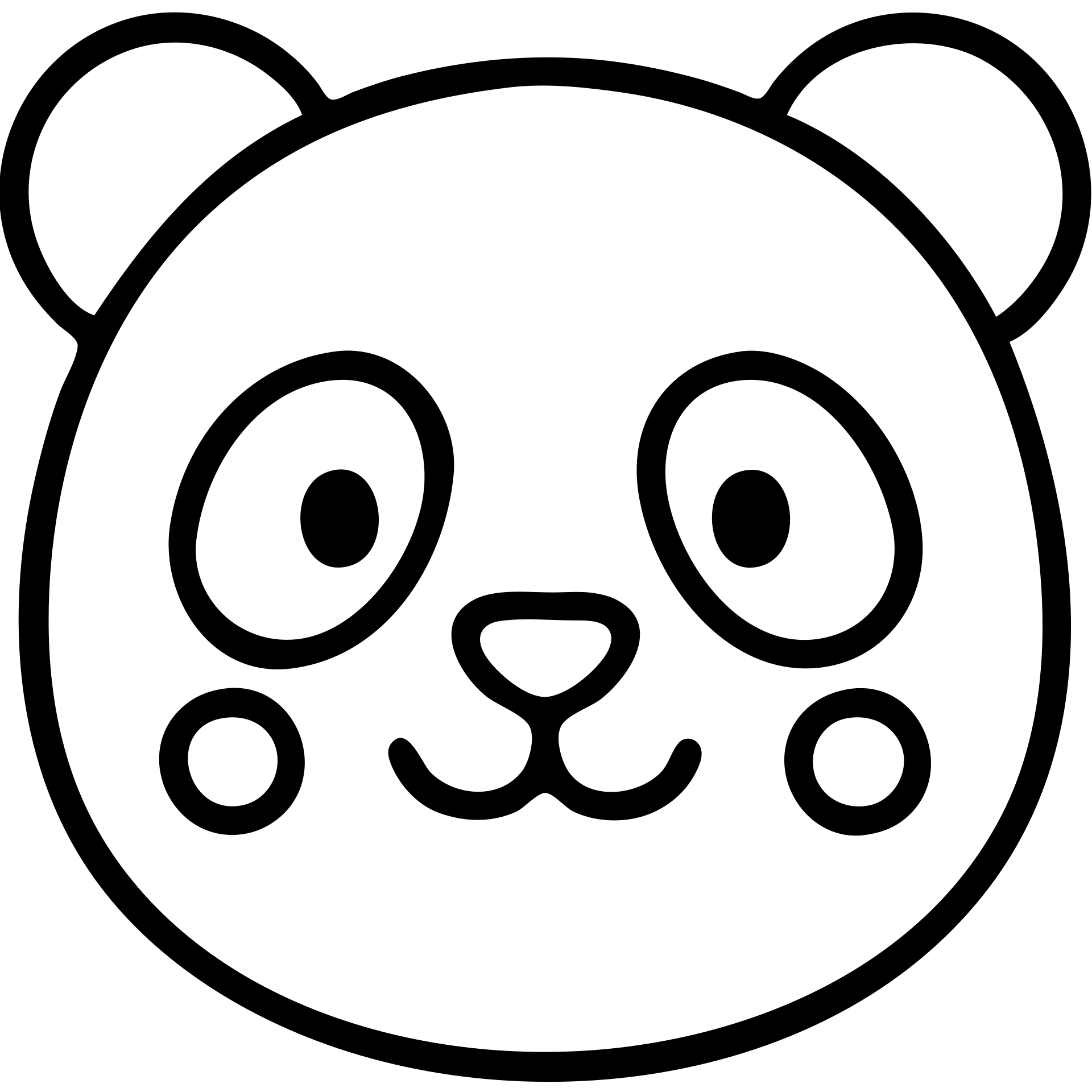 blushing panda icon, round face, pink cheeks, outlined style, minimalistic emoji