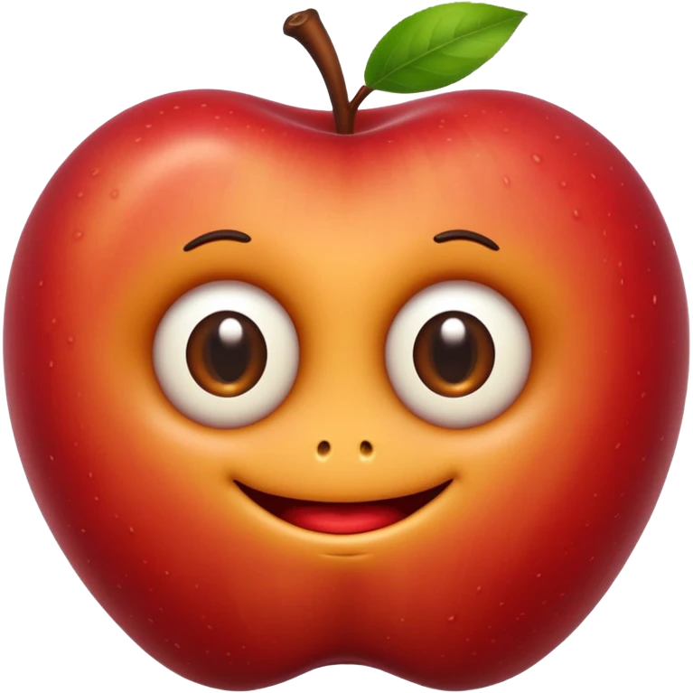 a Worm peeking, worm apple emoji