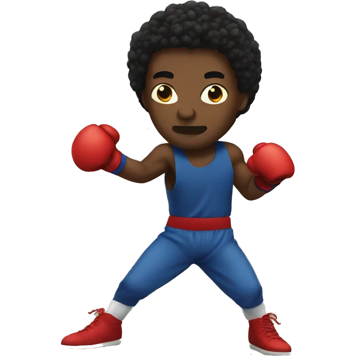 Black man boxing emoji