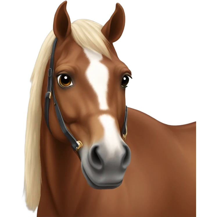 chestnut horse with white star on his forehead  emoji