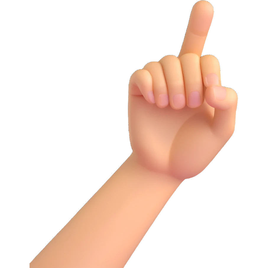 a hand with the thumb and ring finger touching, 3D emoji style, smooth and friendly emoji