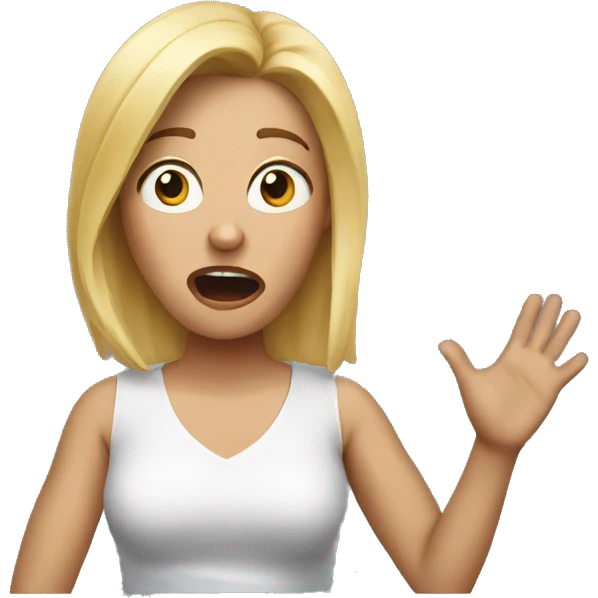 shocked blond woman hands up emoji
