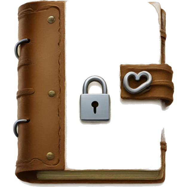 vintage diary with lock and key emoji