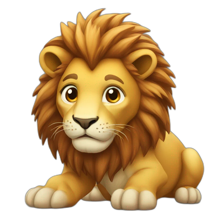Lion sur dinosaure  emoji