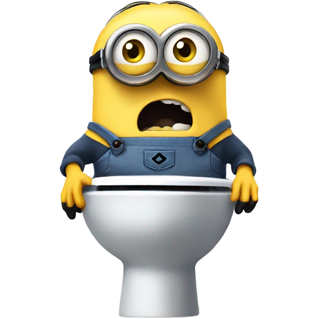 scared minion on the toilet  emoji