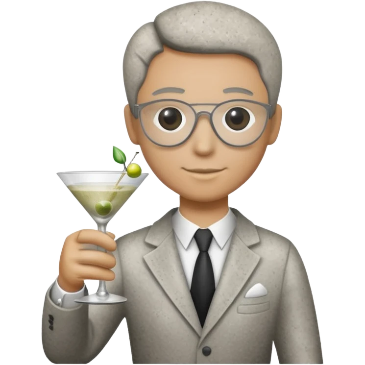 a pile of dust holding a martini emoji