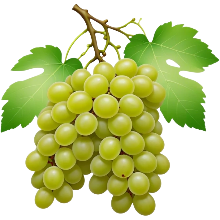 matcha colored grapes with matcha pastel colored leaves emoji