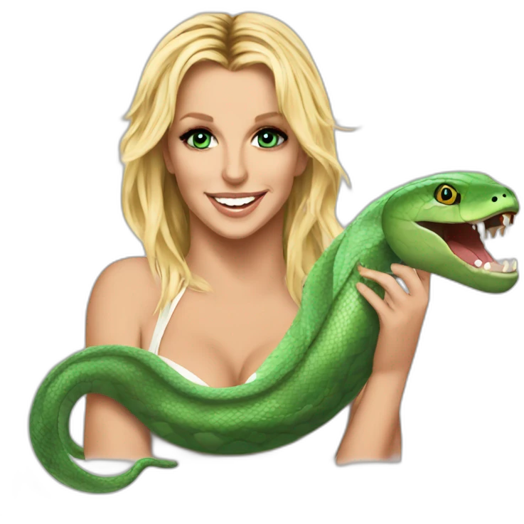 Britney Spears con una serpiente emoji