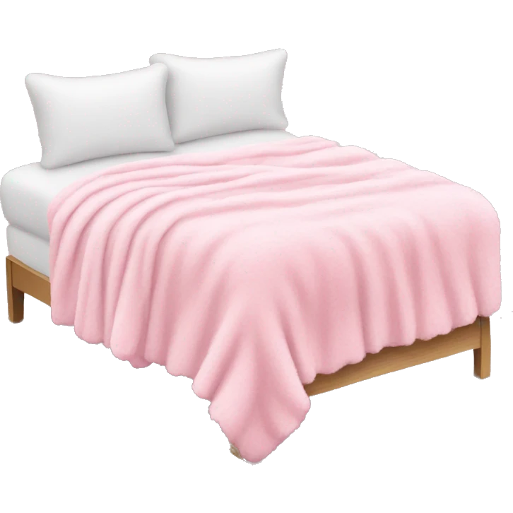 White bed with pink fluffy blanket and pink pillows  emoji