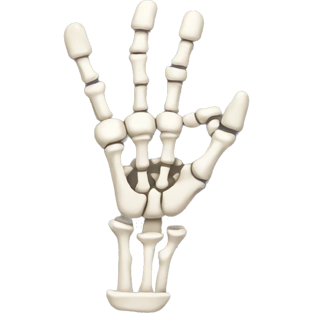 Thumb up skeleton hand emoji