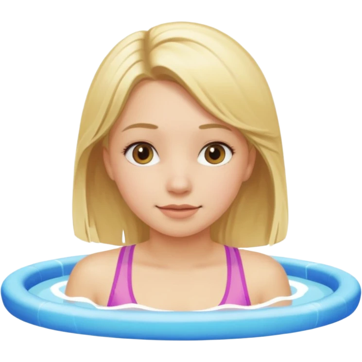 Girl playing sitting in pool with blond hair  emoji
