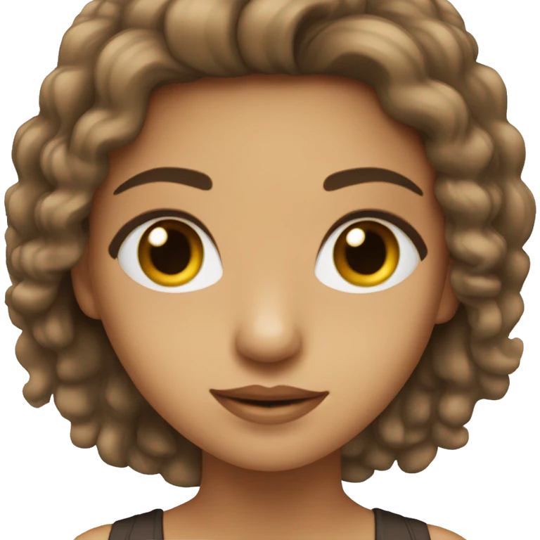 menina cabelo castanho  olho castanho pele beje emoji