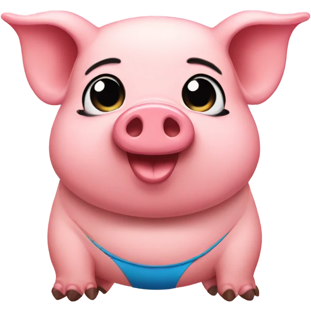 Pig with a bikini emoji