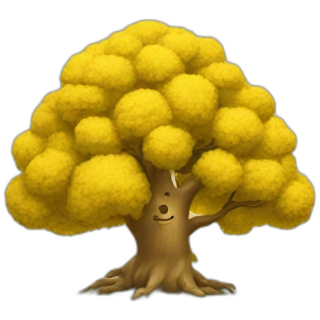 a happy yellow tree emoji