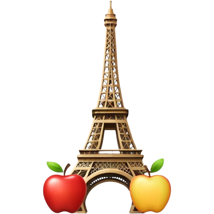 Eiffel Tower, slightly glossy, rounded shapes, friendly look, Apple emoji style emoji