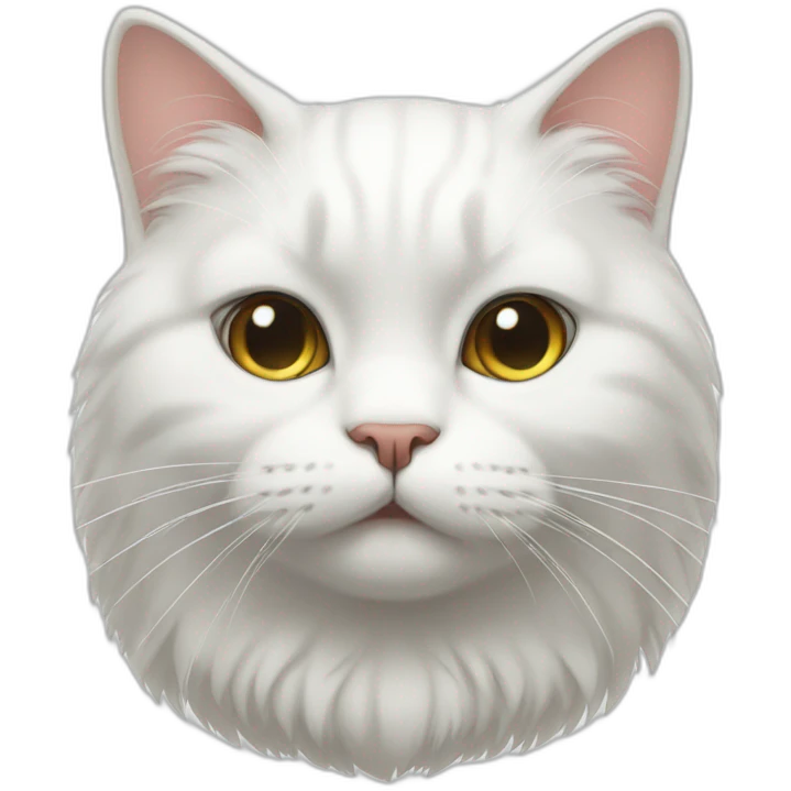 White very puffy cat emoji