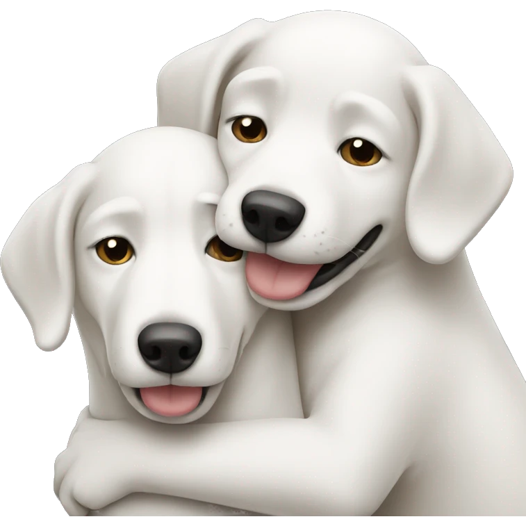 White dog hug emoji