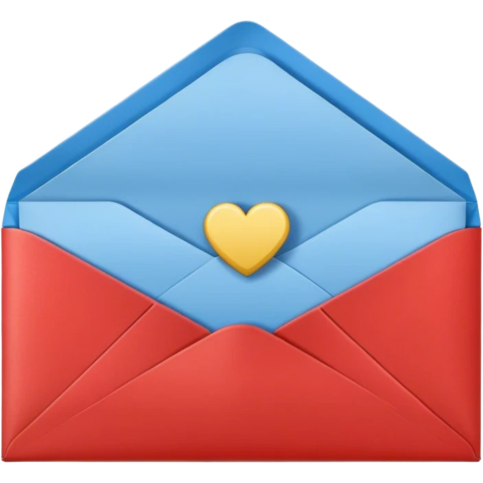 two envelopes red and blue emoji