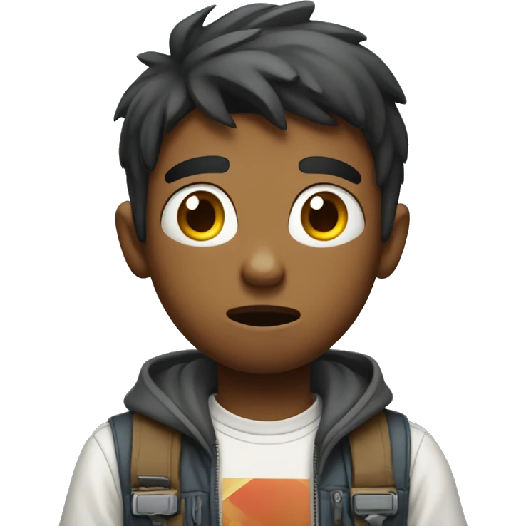 confused boy playing video game emoji