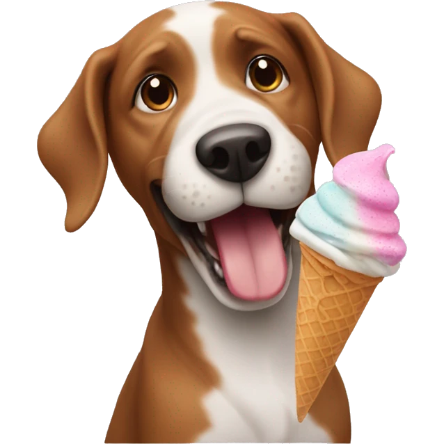 Dog eating ice cream emoji