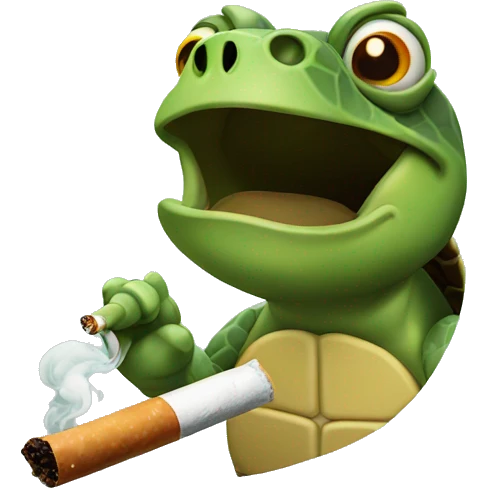 Turtle smoking  emoji