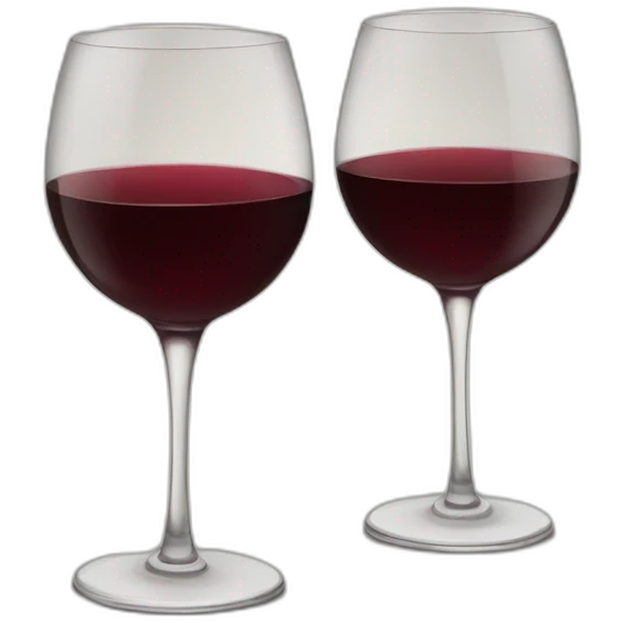 Two glasses of red wine are clinking emoji