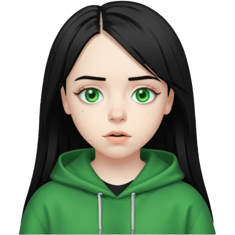 Billie Eilish face only emoji
