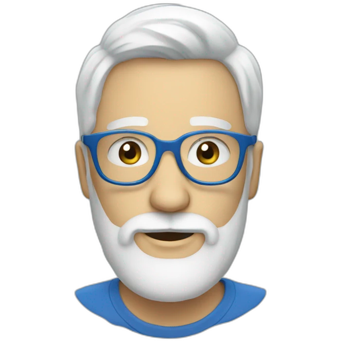 A white beard guy with Blue glasses emoji