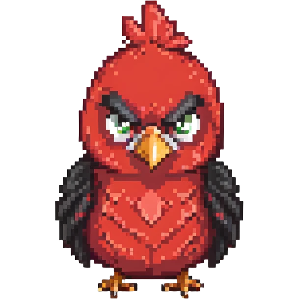 red angry bird emoji