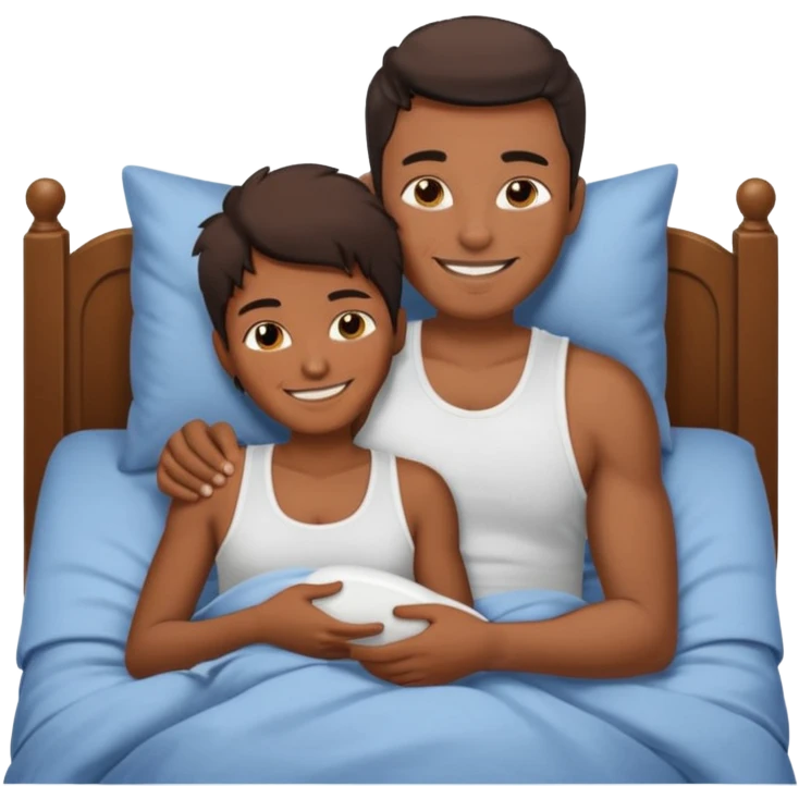 Masculine woman spooning in bed emoji