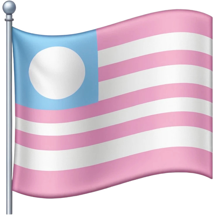 Flag with pink, light pink, white, light blue, white, light pink, and pink stripes emoji